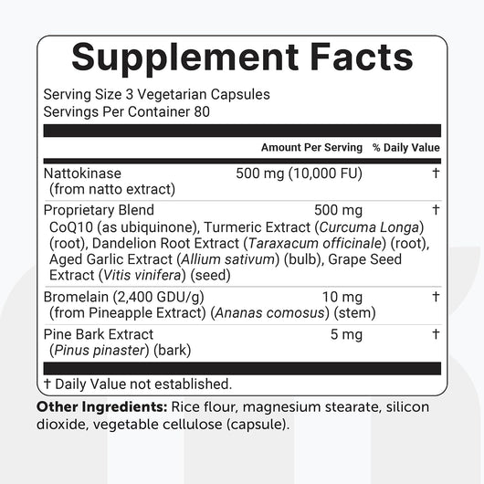 Nattokinase Advanced for Clearing Arteries and Supporting Heart Health